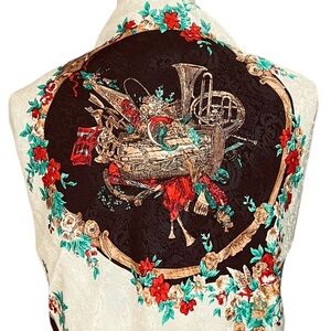 Musical Holiday Scarf Oversized  34" Square